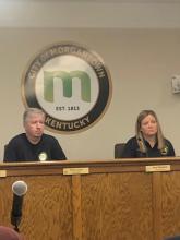 Council members Bryan Locke and Amy Deweese