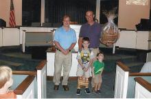 Bro. Greg Wallace, Pastor Morgantown First Baptist, Kent Moore, Samuel Kent and Foster Moore.