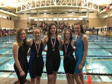 (L to R):  Lydia Wells, Briley Choate, Mattie Smith, Briley Webster, Hannah Winchel
