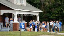 Students partied on University Avenue in Lexington Saturday. (Herald-Leader photo by Alex Slitz) 