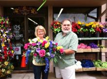 Velma West with Five Seasons owner Roger Moore