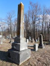 An impressive monument marks the graves of Veachel and Anthaline Flener.
