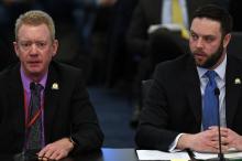 Rep. Michael Meredith, R-Oakland, (right) and Rep. Al Gentry, D-Louisville, testifying together on House Bill 551, a bill to legalize sports betting in Kentucky.   
