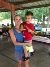 Winner Ashley Runion pictured with her son Ben