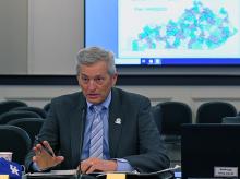 Rep. Jerry T. Miller, R-Eastwood, presents House Bill 2, the House redistricting plan, in the Senate State and Local Government Committee.