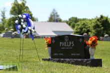 A wreath was placed on Trooper Phelps' grave.