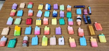 Vapes confiscated from students at Butler County schools. HB 11 is aimed at keeping vaping products that have not been granted authorization by the FDA out of Kentucky stores.